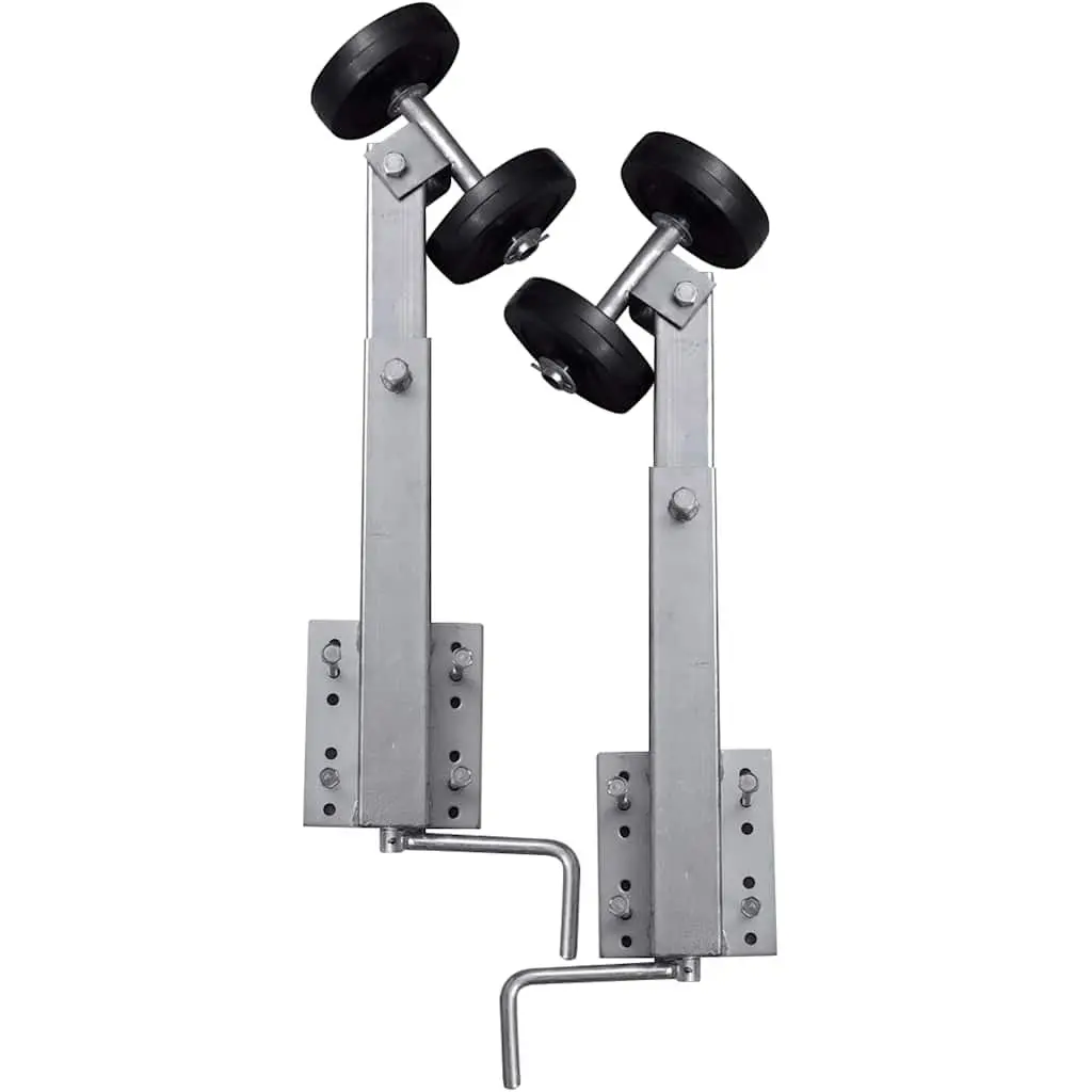 Boat Trailer Double Roller Bow Support Silver Adjustable 59–84 cm Set of 2