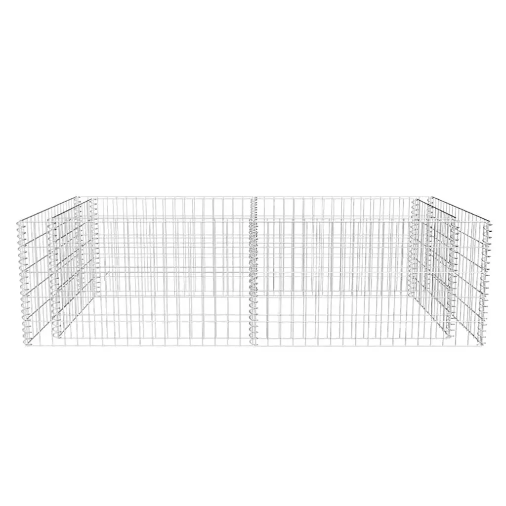 Gabion Planter Silver 180 x 90 x 50 cm Welded Mesh Grid Structure for Garden and Patio