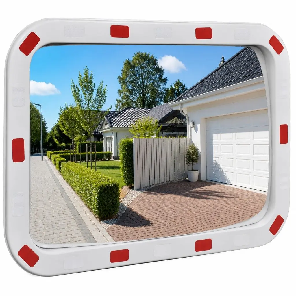 Convex Traffic Mirror Rectangular 40 x 60 cm Shatter-proof Outdoor Safety Reflector