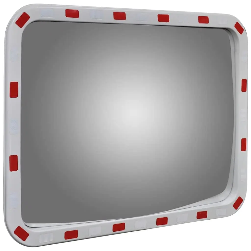 Convex Traffic Mirror Rectangular 60 x 80 cm Shatter-proof Outdoor Road Safety Reflector