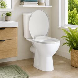 Compact Soft-Close Oval Toilet Seat for Standard Bowls