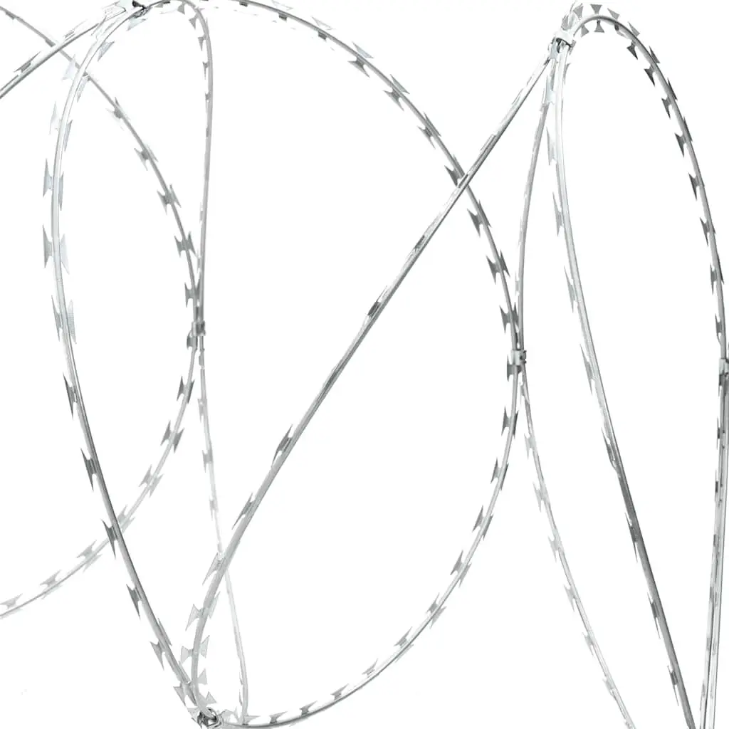 Concertina Razor Wire Silver Galvanised Steel 150m Coil Barbed Security Fence