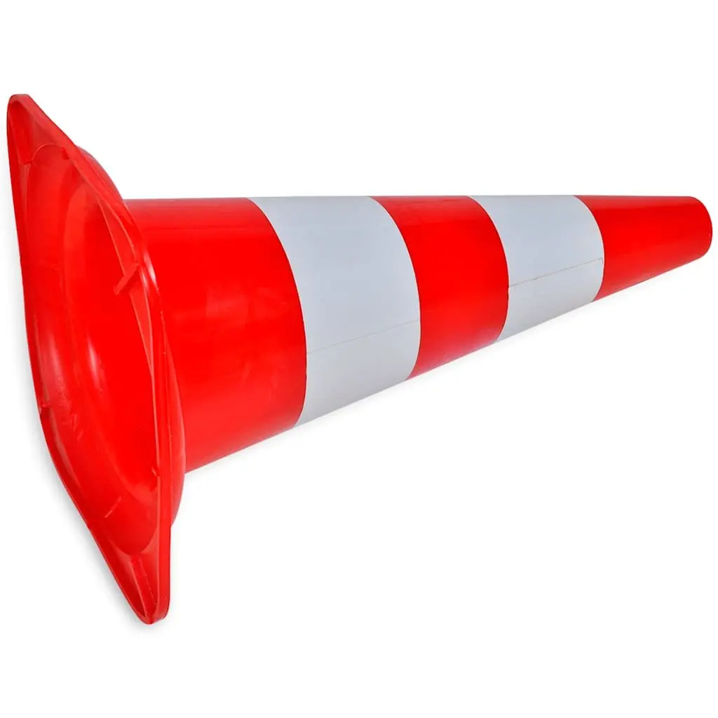 10 x 50cm Red White Reflective Traffic Cones Road Safety Work Site Management