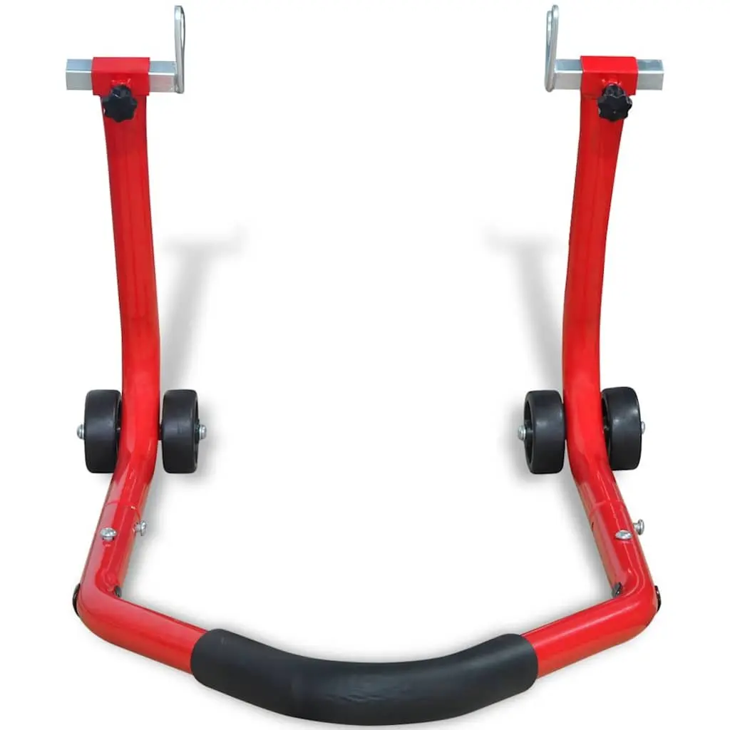 Motorcycle Rear Stand Red Adjustable for Various Swing Arm Widths