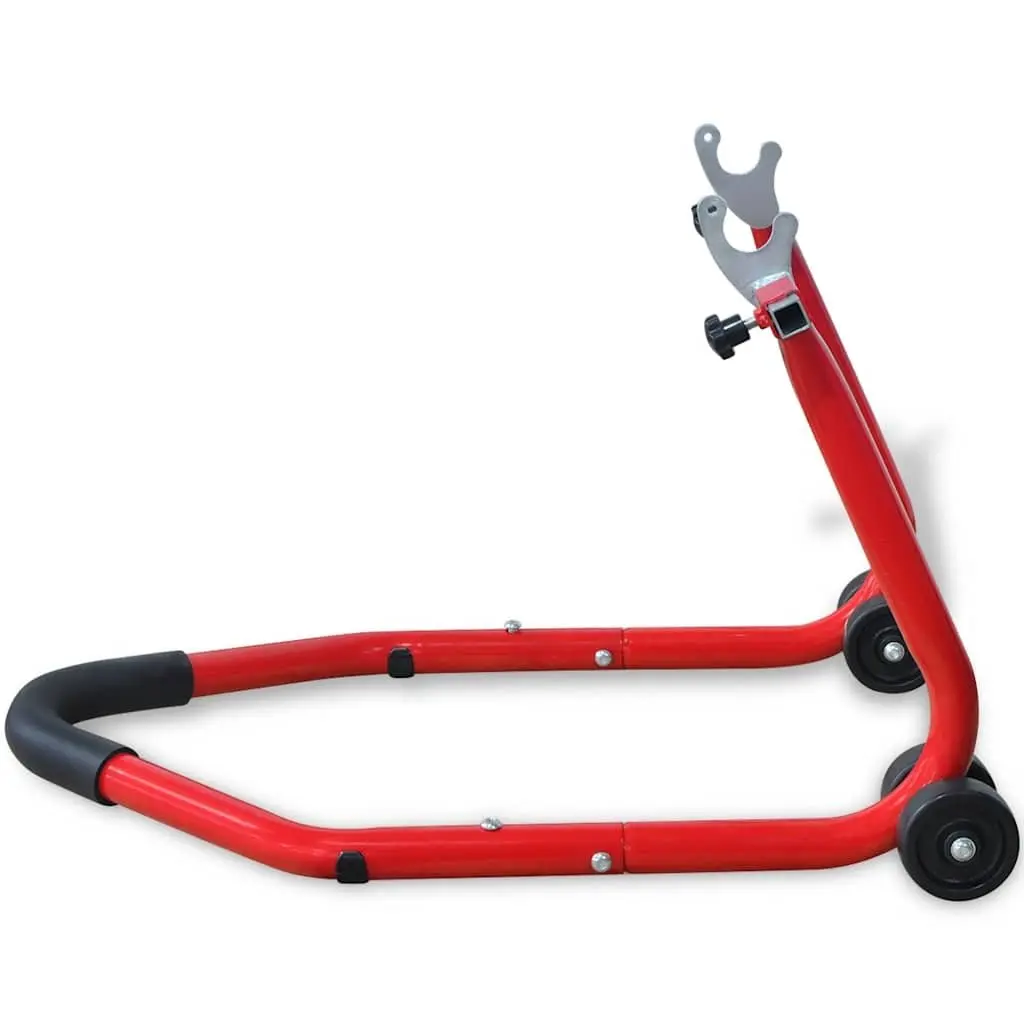 Motorcycle Rear Stand Red Adjustable for Various Swing Arm Widths