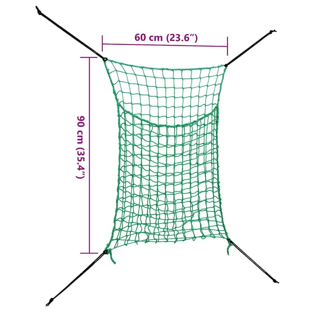 Hay Nets Green 0.9x1 m 2 Piece Rectangular PP Mesh Feeding Horse Pony Livestock