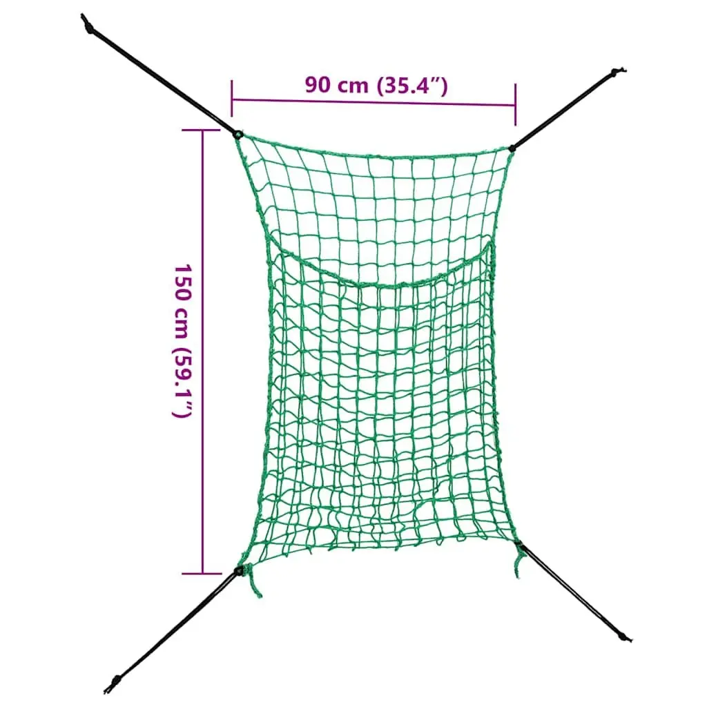 Hay Nets Green Rectangular 0.9x1.5m Finely-woven Mesh Slow Feeding