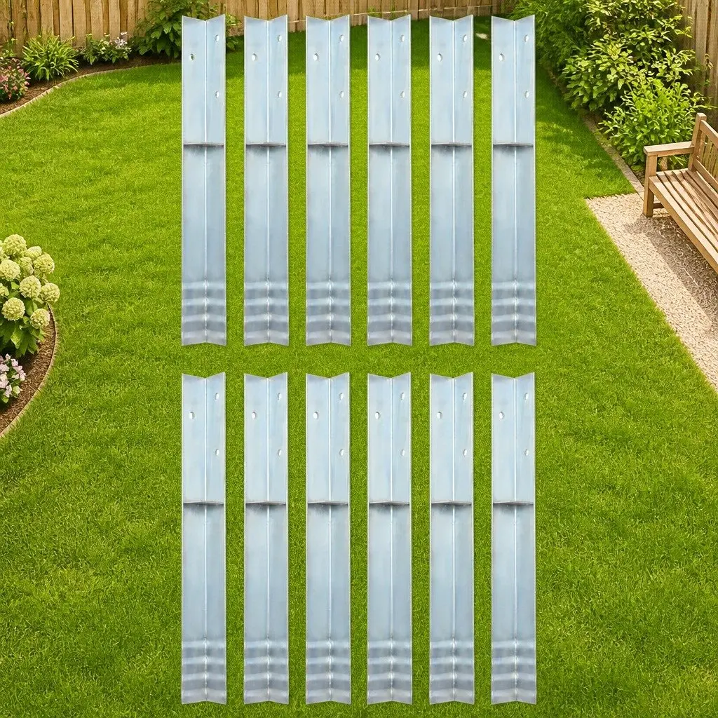 Ground Anchors Silver L-Shaped 12 Piece Steel Spikes Stabiliser for Play Tower
