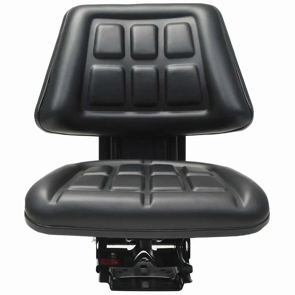 Tractor Seat Black Steel Frame Water-Resistant PVC Padded with Suspension