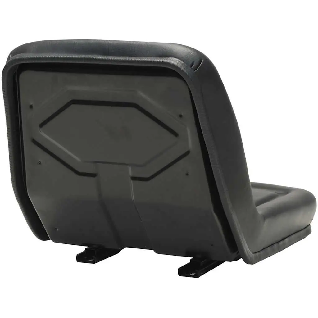 Universal Black Tractor Seat Water-Resistant Padded Backrest Steel Frame Sliding Tracks 150mm Adjustment