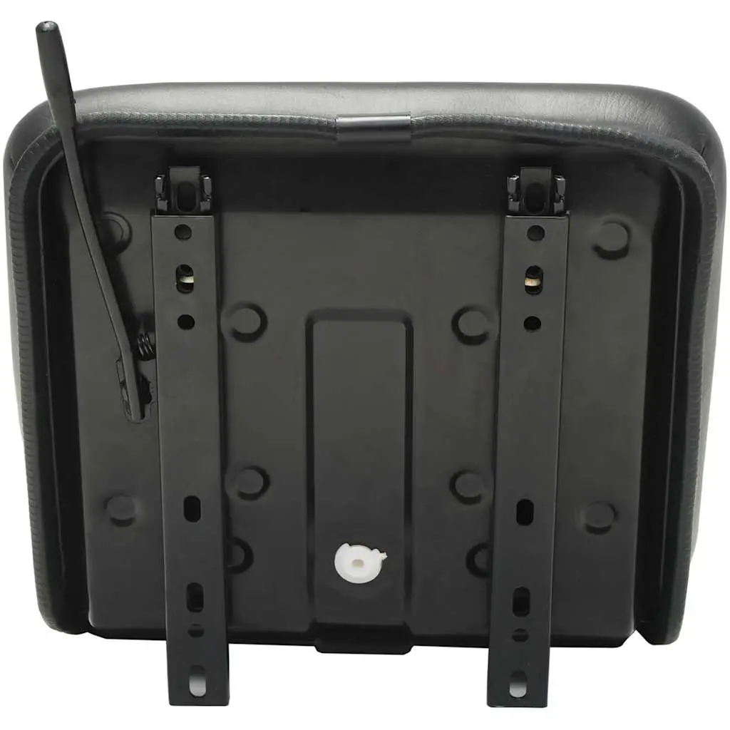 Universal Black Tractor Seat Water-Resistant Padded Backrest Steel Frame Sliding Tracks 150mm Adjustment