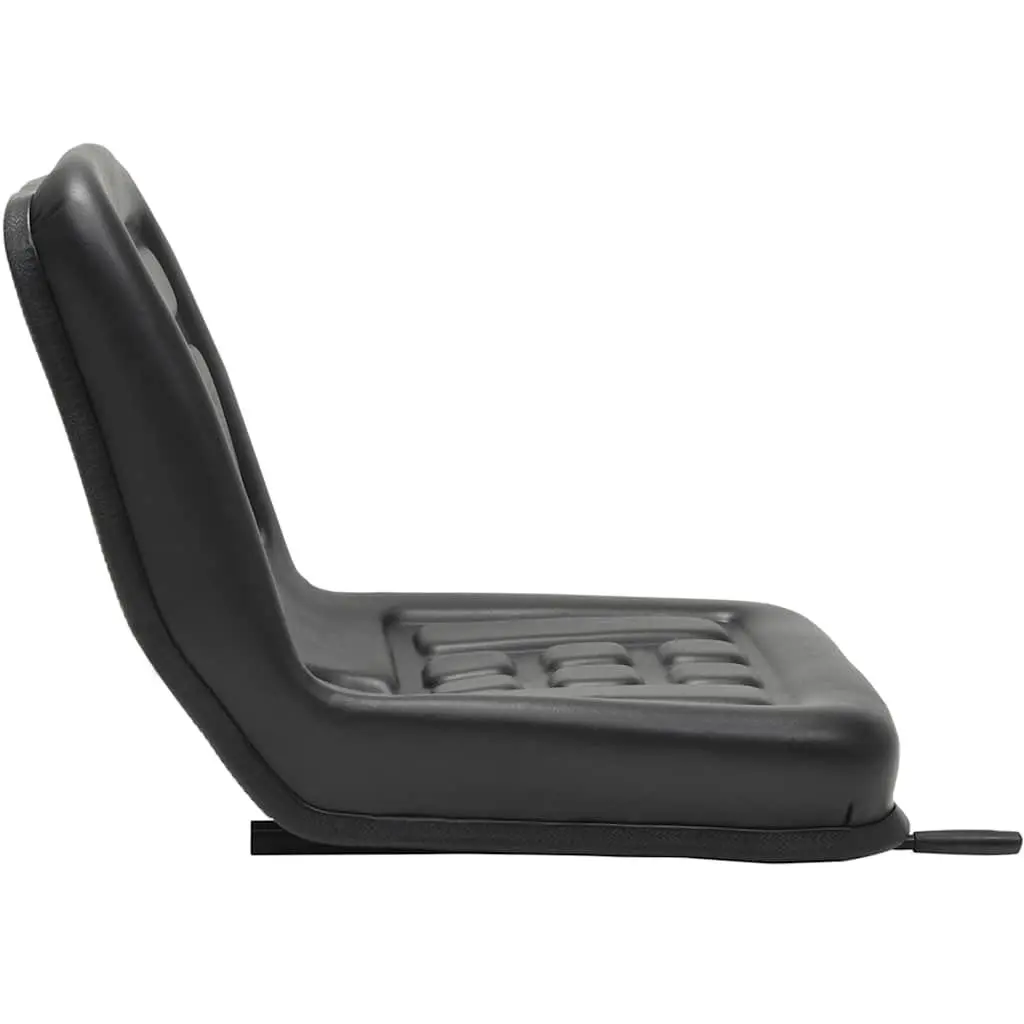 Universal Black Tractor Seat Water-Resistant Padded Backrest Steel Frame Sliding Tracks 150mm Adjustment