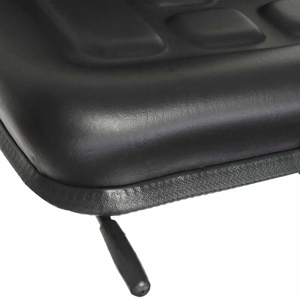 Universal Black Tractor Seat Water-Resistant Padded Backrest Steel Frame Sliding Tracks 150mm Adjustment