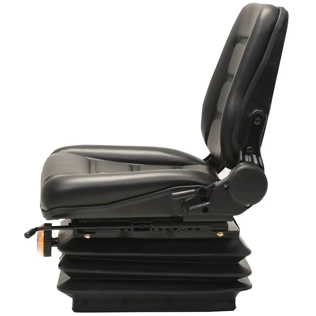 Tractor Seat Black Heavy Duty Suspension Adjustable Backrest