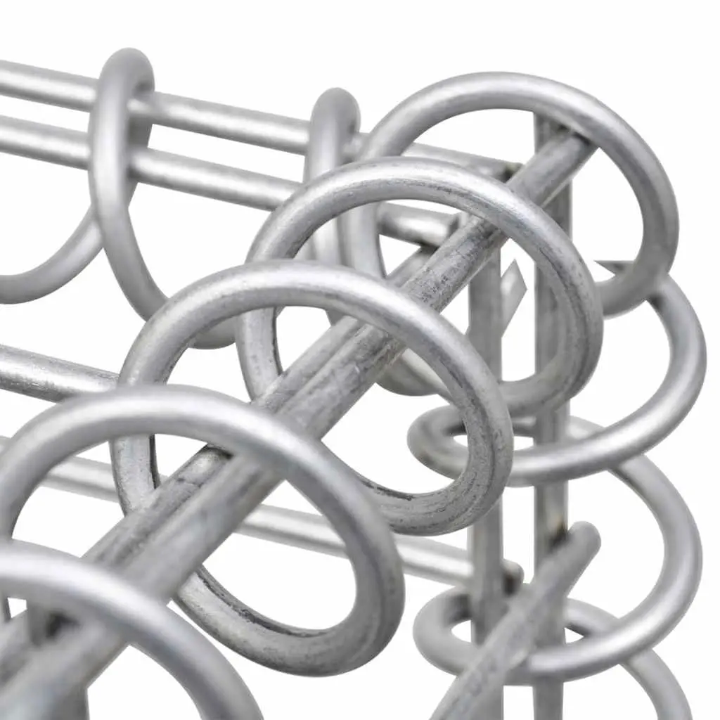 Gabion Basket Silver 85 x 30 x 200 cm Galvanised Steel Construction for Retaining Wall Garden Barrier