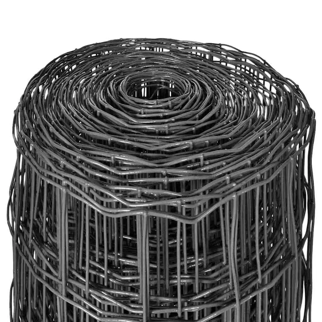 Steel Wire Mesh Panel Grey 25m PVC Coated Rust Resistant UV Protection Garden Poultry Livestock Barrier