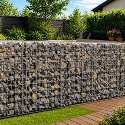 Galvanised Steel Gabion Basket 120x30x100cm Garden Retaining Wall Fence Panel