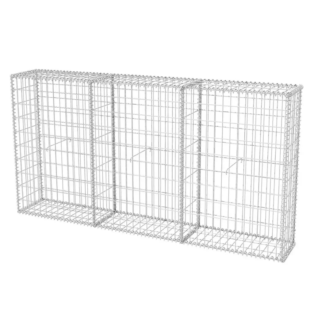 Gabion Basket Galvanised Steel Fence Panel Retaining Wall Garden Barrier
