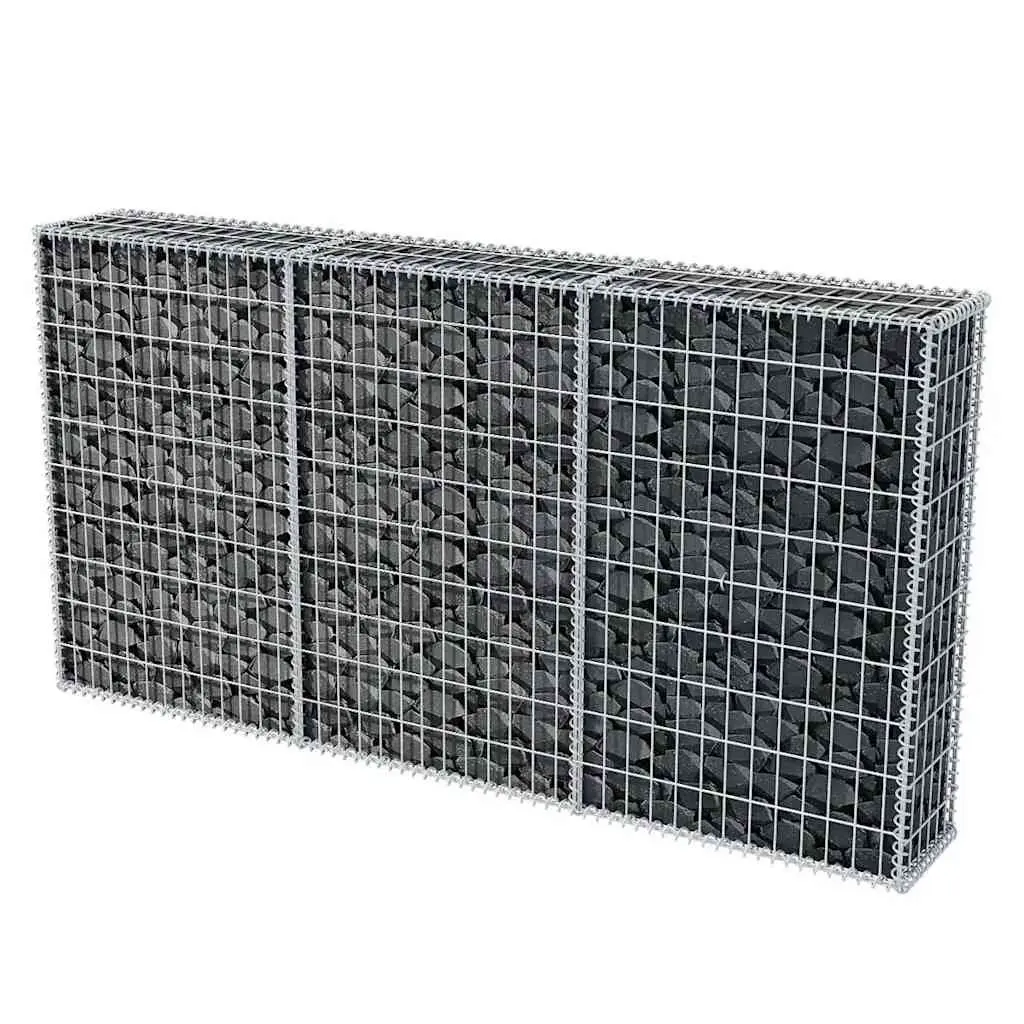Gabion Basket Galvanised Steel Fence Panel Retaining Wall Garden Barrier
