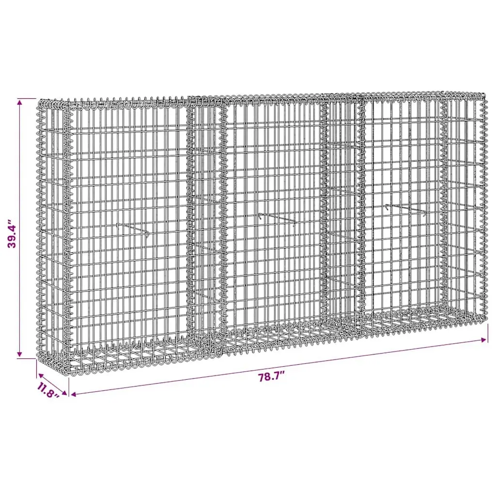 Gabion Basket Galvanised Steel Fence Panel Retaining Wall Garden Barrier