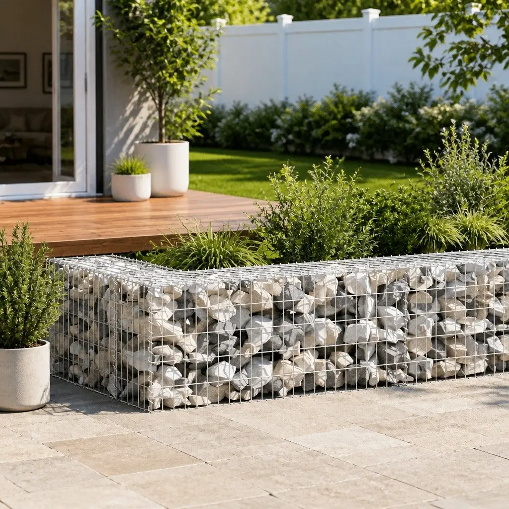 Gabion Basket Silver 100x50x50cm Galvanised Steel Retaining Wall Garden Barrier