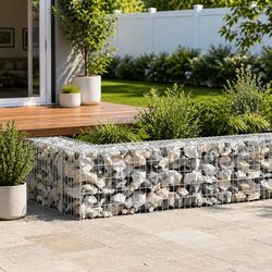 Gabion Basket Galvanised Steel Fence Panel Retaining Wall Garden Barrier