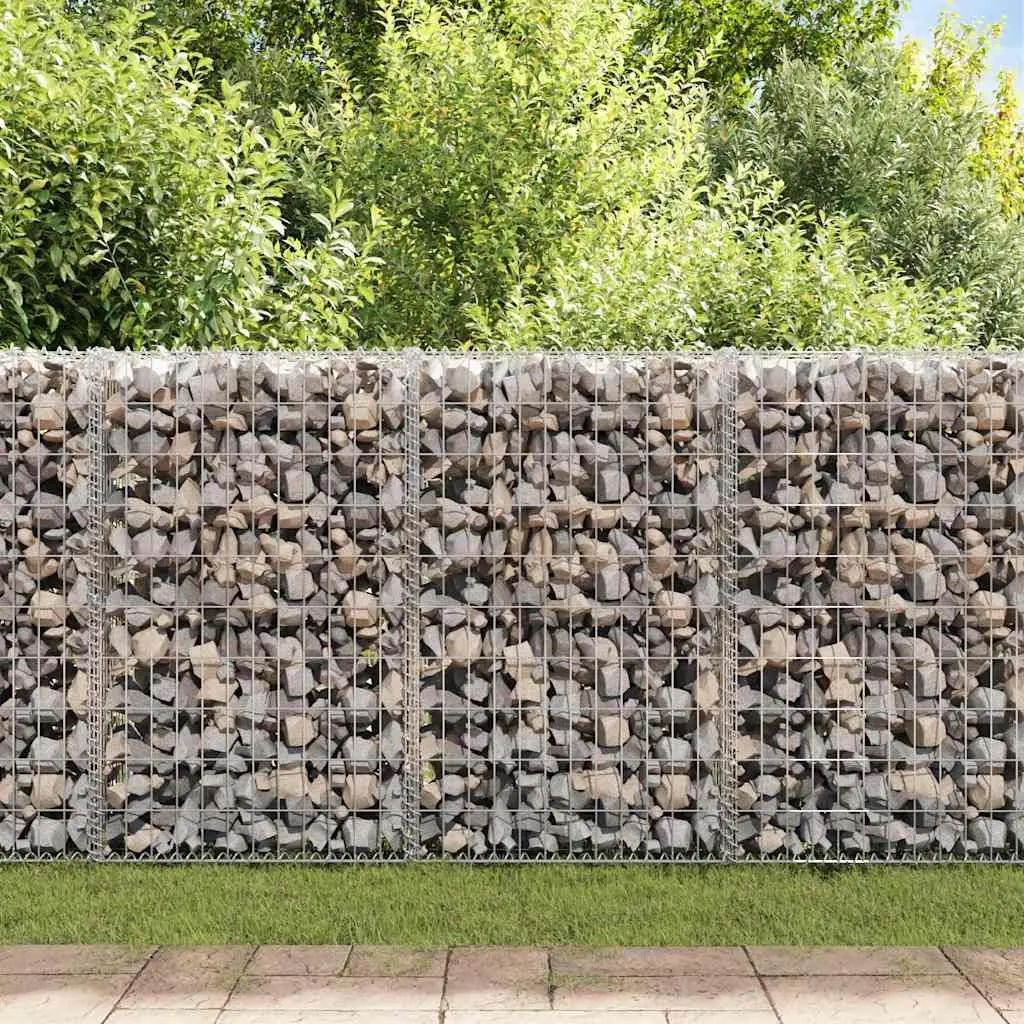 Gabion Basket Silver 200x50x100 cm Weather-resistant Galvanised Steel Mesh Retaining Wall Fence Panel