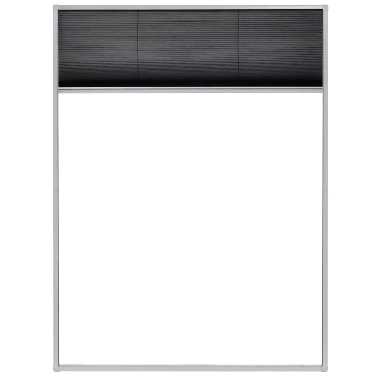 Plisse Insect Screen Window 60x80 cm Mesh Roof Protection Black Frame
