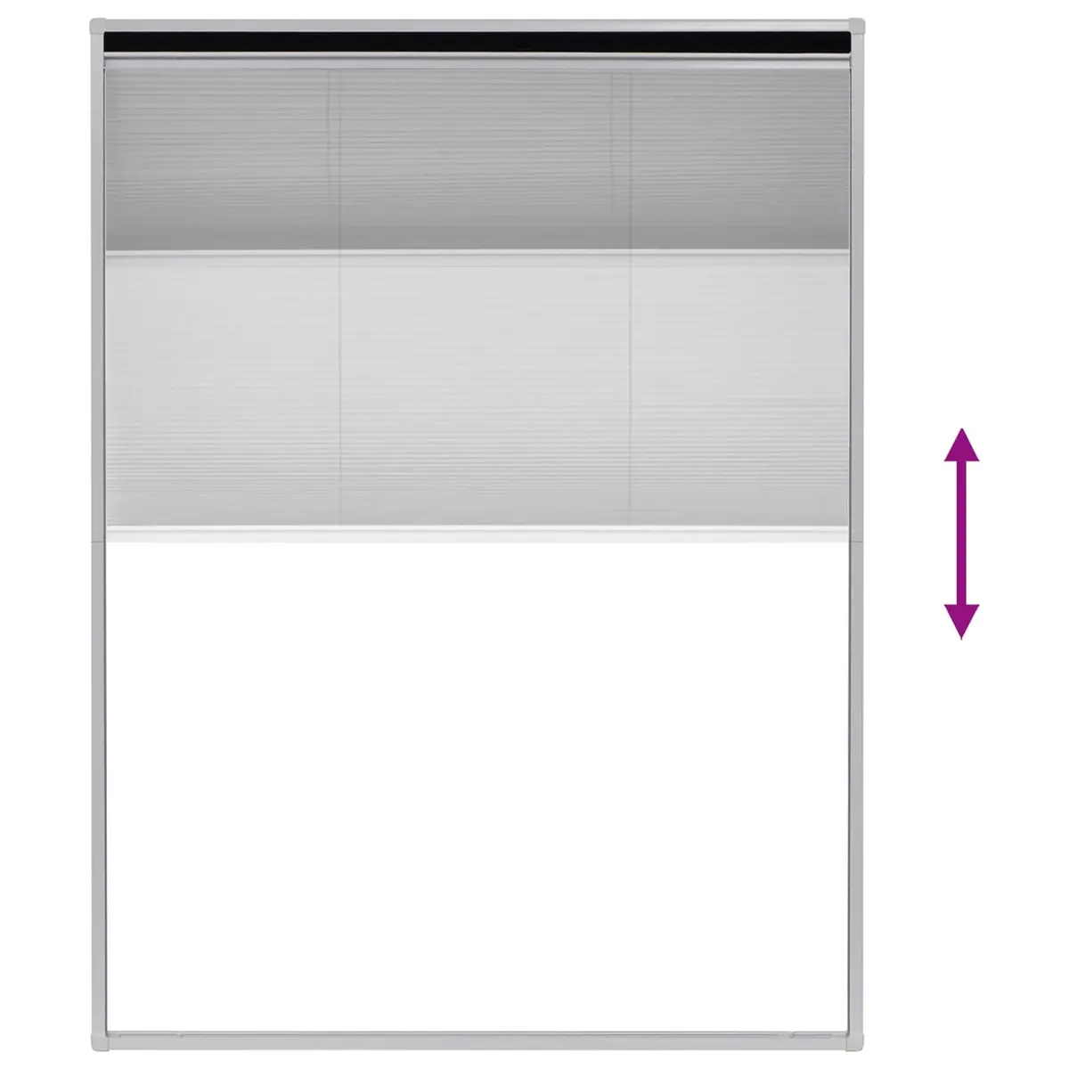 Plisse Insect Screen Window 60x80 cm Mesh Roof Protection Black Frame