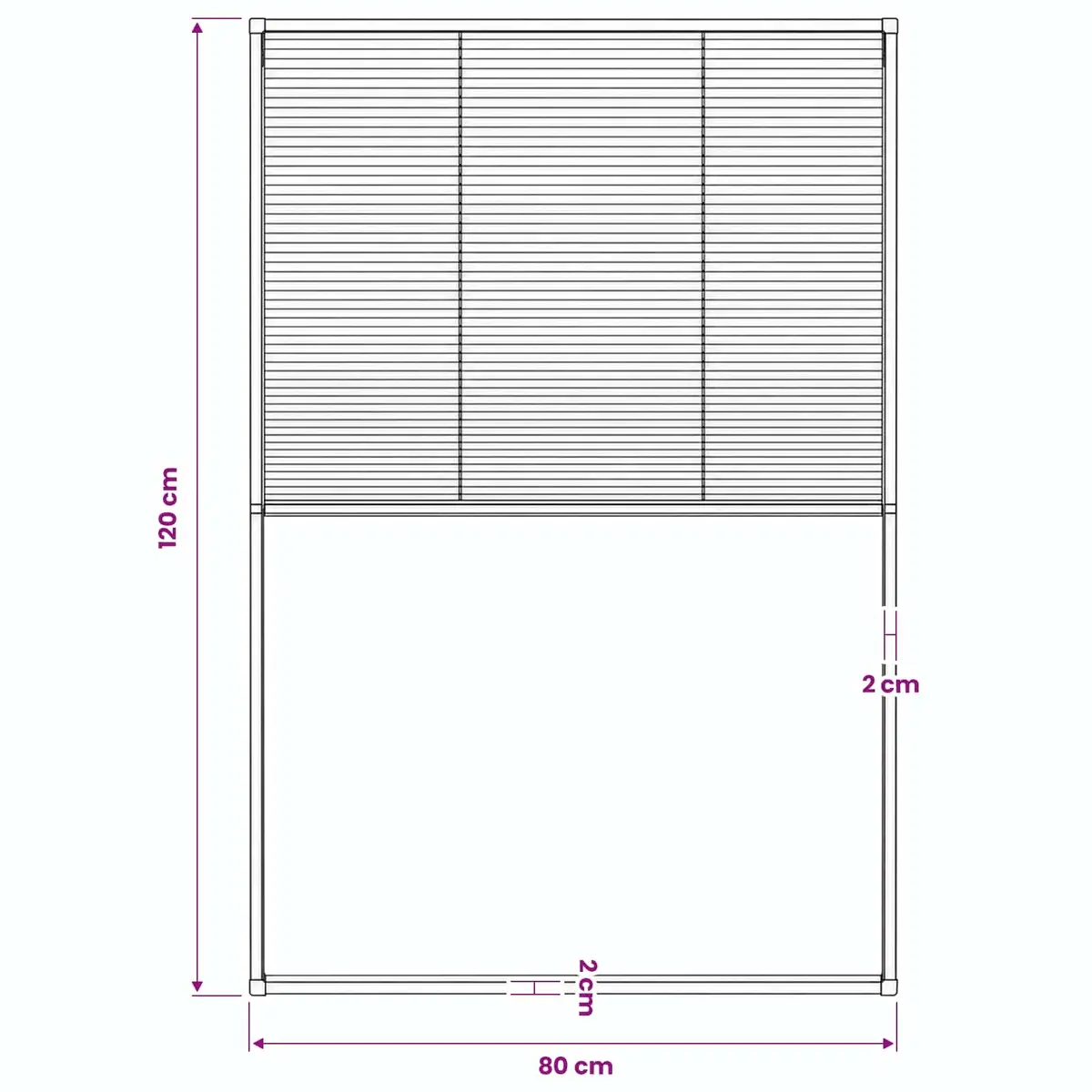 Plisse Insect Screen for Windows 80x120 cm