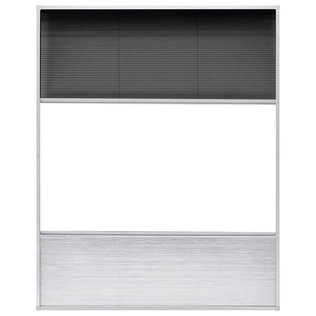 Plisse Insect Screen Window Black 80x100cm Aluminium Frame with PET Shade