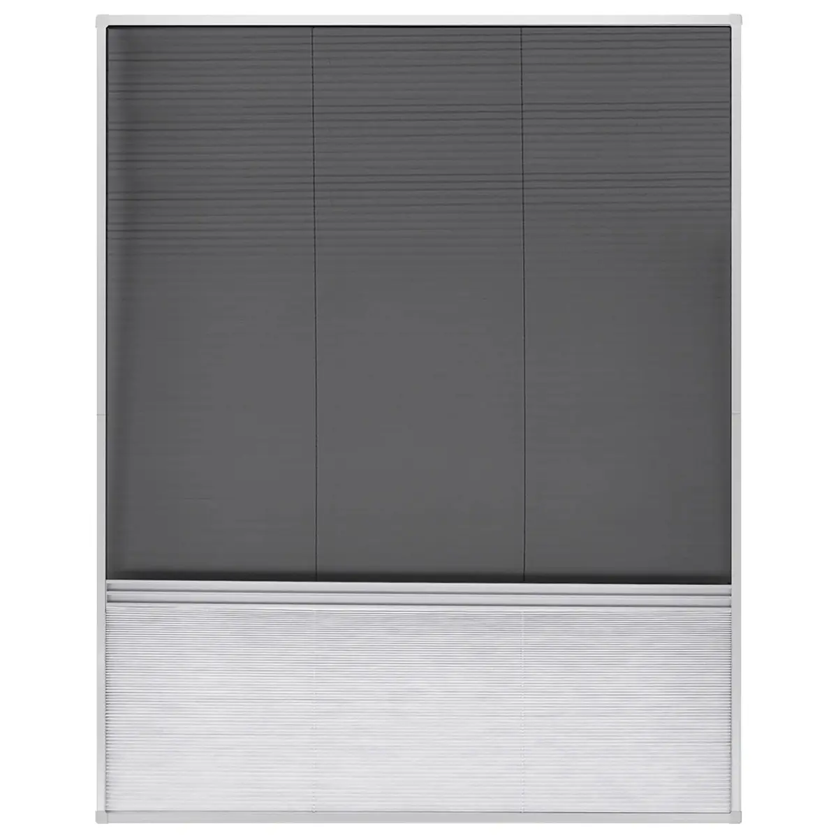 Plisse Insect Screen Window Black 80x100cm Aluminium Frame with PET Shade