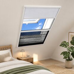 Plisse Insect Screen Window 80x120 cm Mesh Shade Roof Window Aluminium Frame