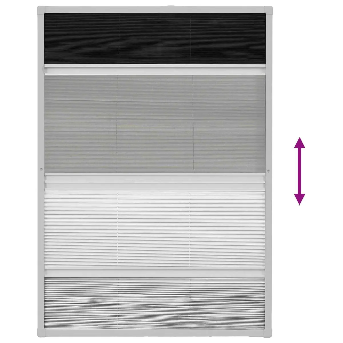 Insect Screen Window Black 80x120 cm Fine Mesh with PET Shade Aluminium Frame
