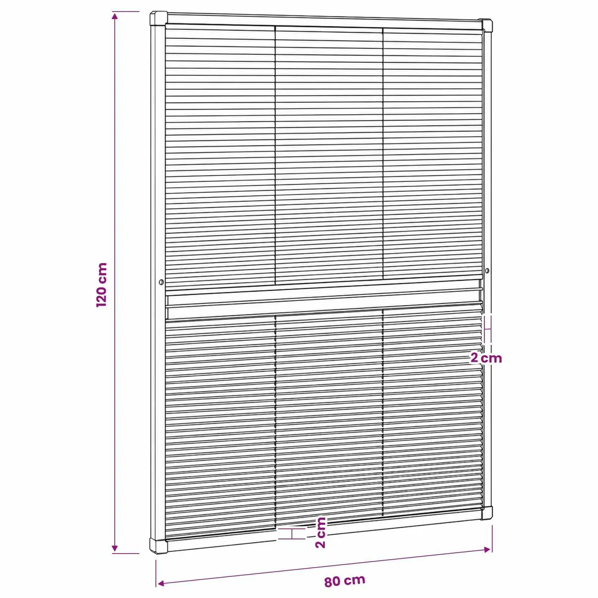 Insect Screen Window Black 80x120 cm Fine Mesh with PET Shade Aluminium Frame
