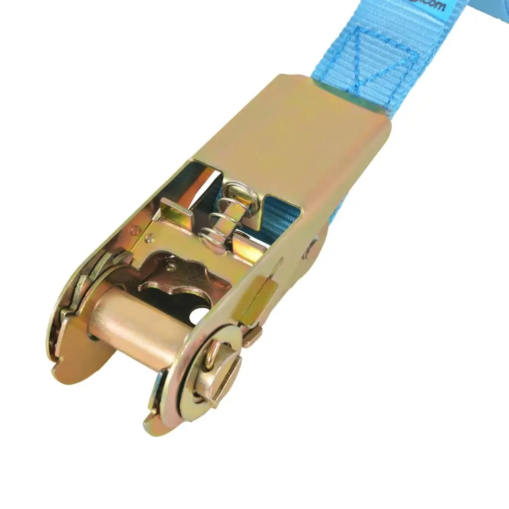 Ratchet Tie Down Straps Blue 4m x 25mm Heavy Duty Cargo Fastening 10 Piece