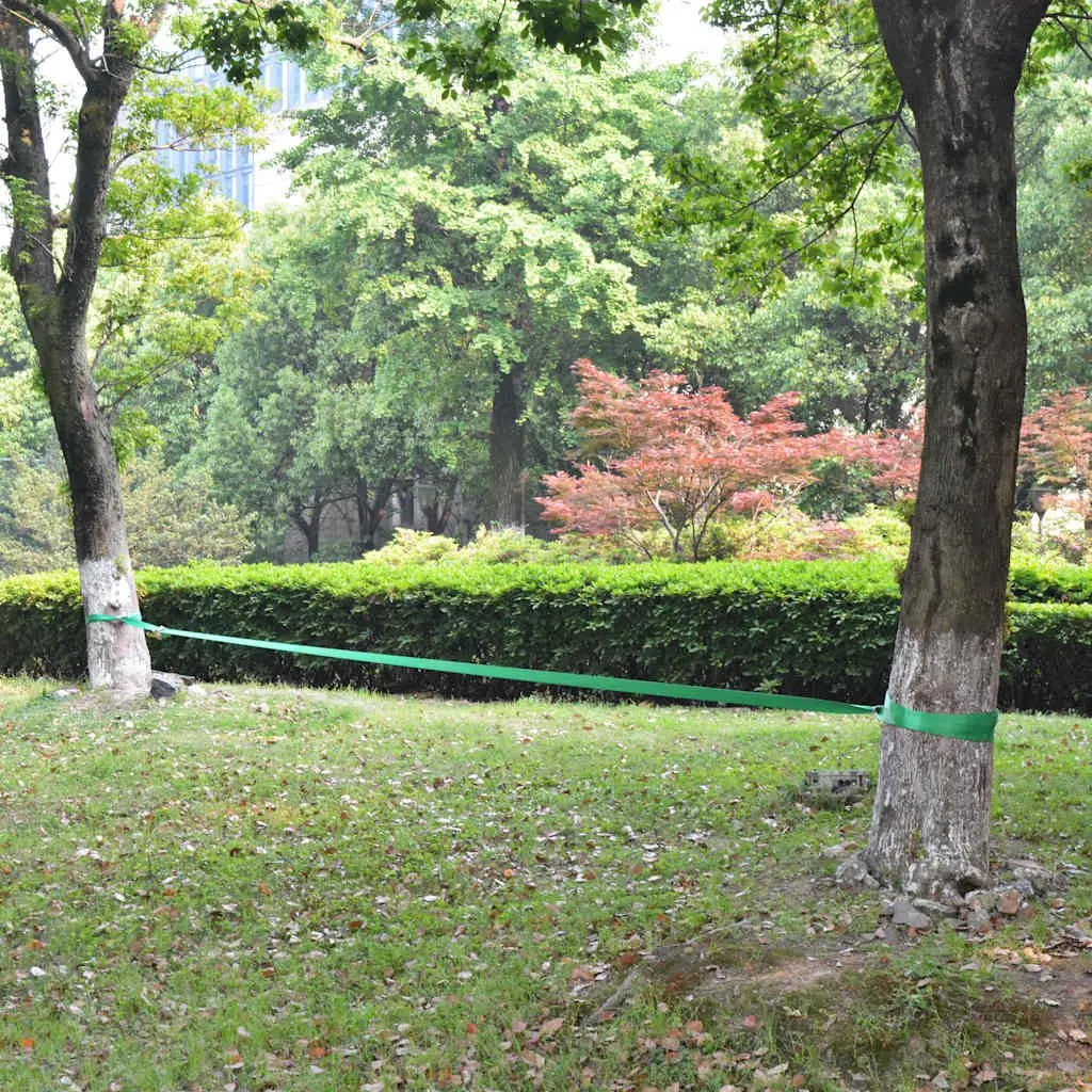 Slackline Green 15m Balance Trainer Outdoor Fitness Equipment for Walking Jumping Acrobatic Moves