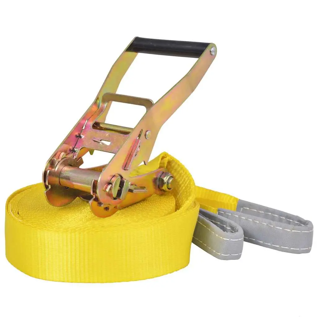 Slackline Yellow 15m 50mm Width Balance Training Rope
