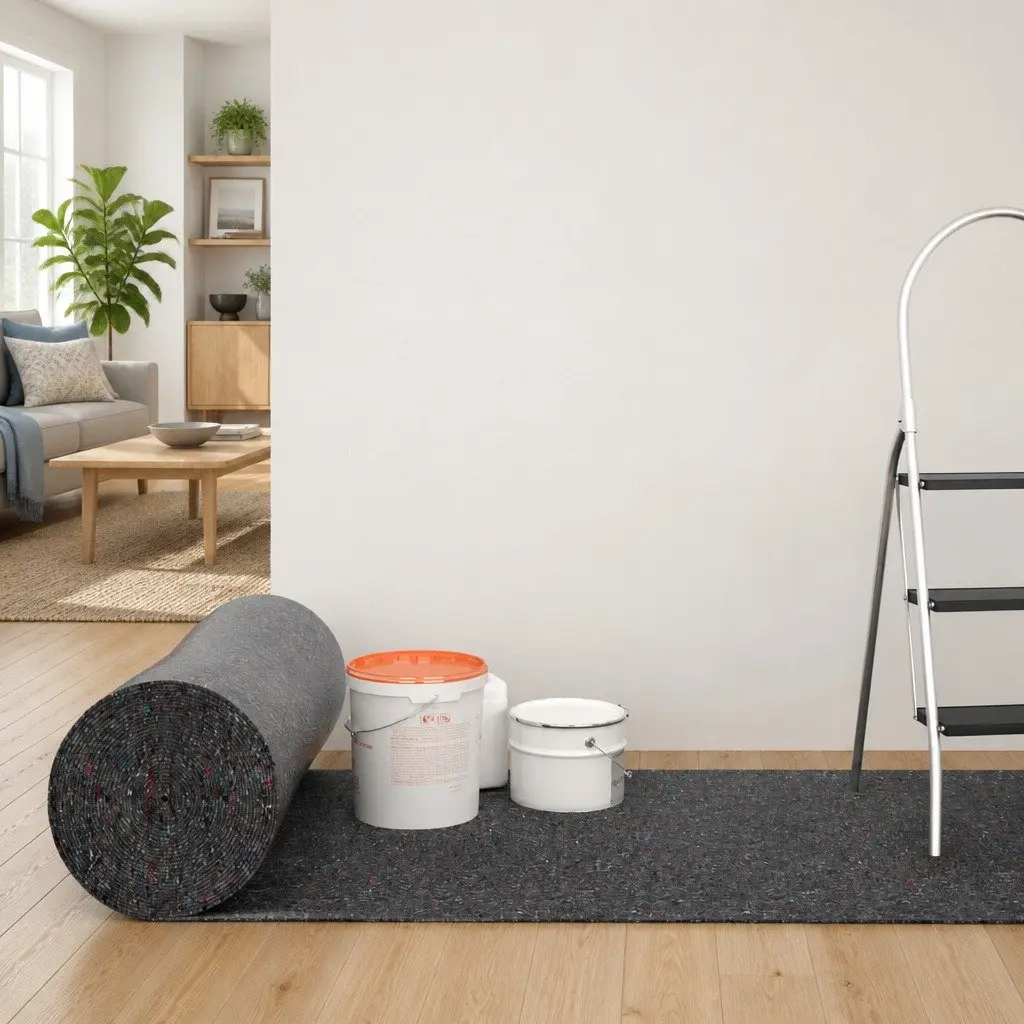 Painter Fleece Floor Protection Roll Grey 50m x 1m Non-slip