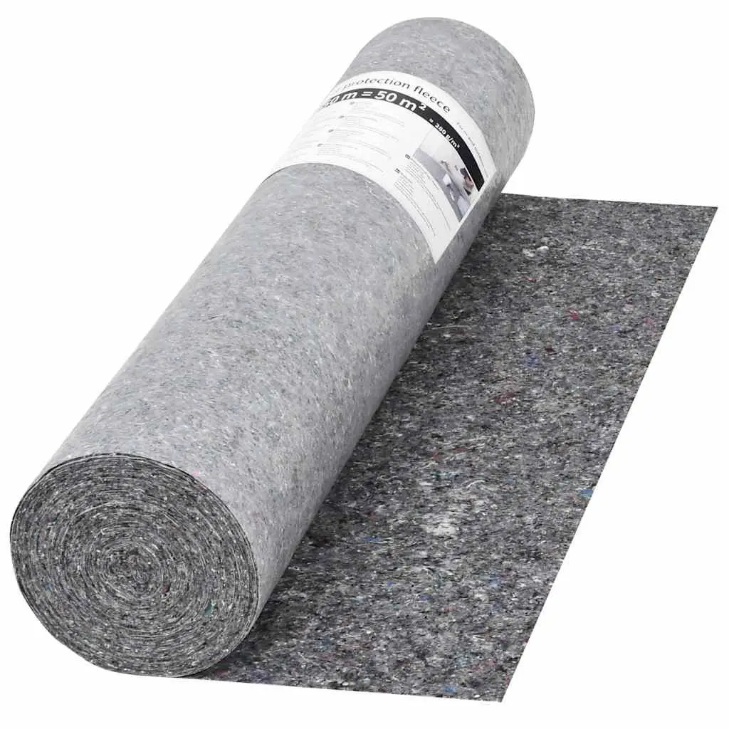 Painter Fleece Dust Sheet Grey 50m x 1m Non-slip Absorbent Floor Protection