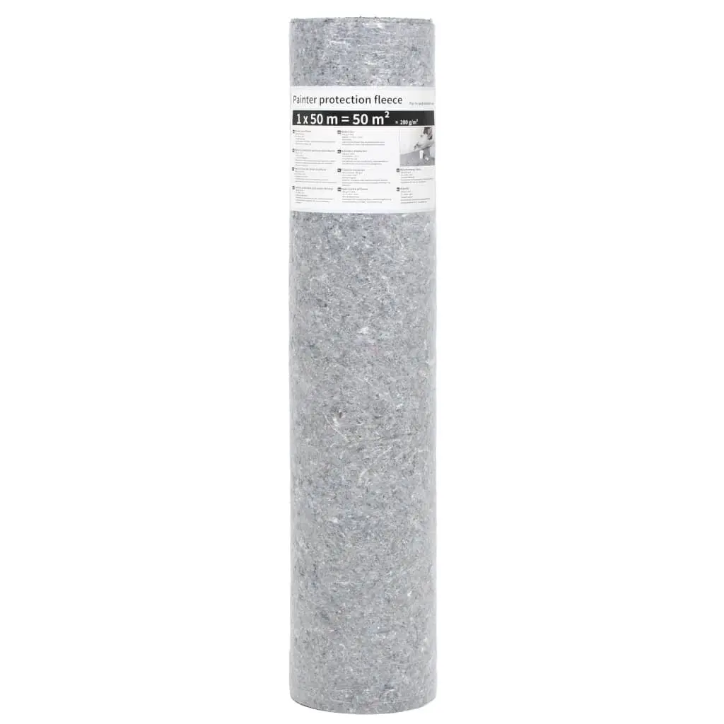 Painter Fleece Grey 50m x 1m Non-slip Floor Protection Dust Sheet 2 pcs