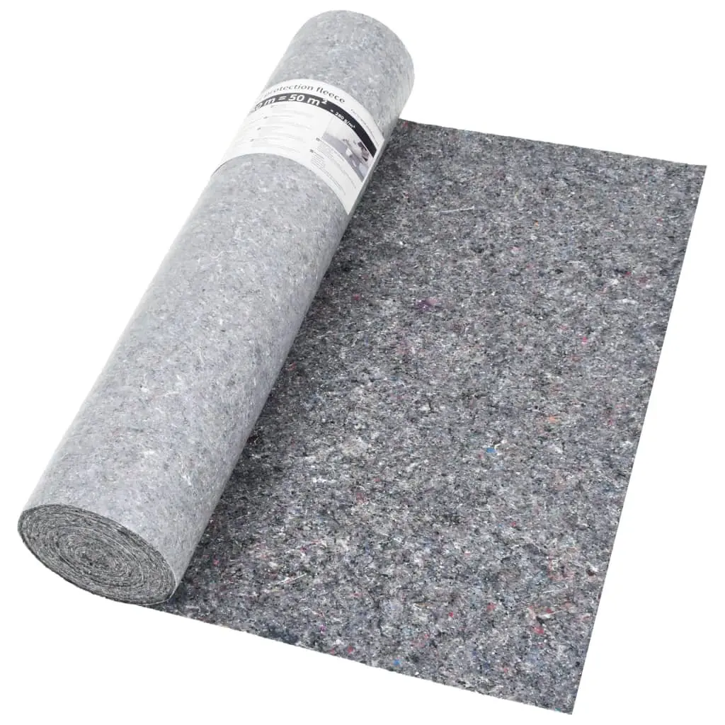 Painter Fleece Grey 50m x 1m Non-slip Floor Protection Dust Sheet 2 pcs