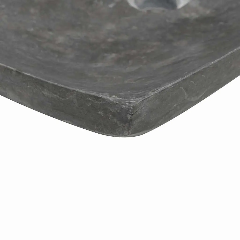 Bathroom Sink Black Marble 50x35x12 cm Rectangular Handmade Natural Stone Washroom