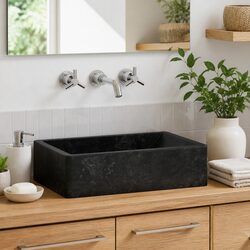 Compact Bathroom Basin Sink - Handmade 45x30x12 cm