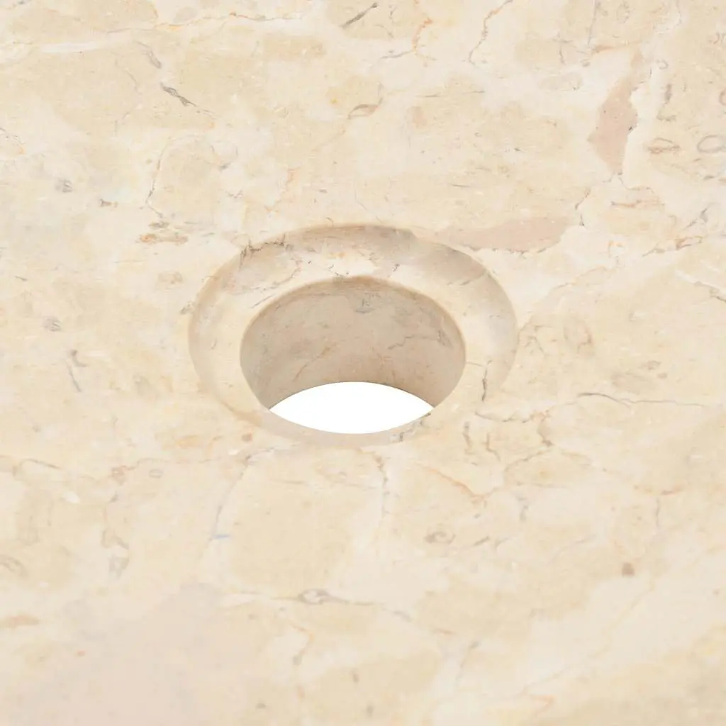 Bathroom Basin Sink Cream 40x12 cm Rectangular Handmade River Stone