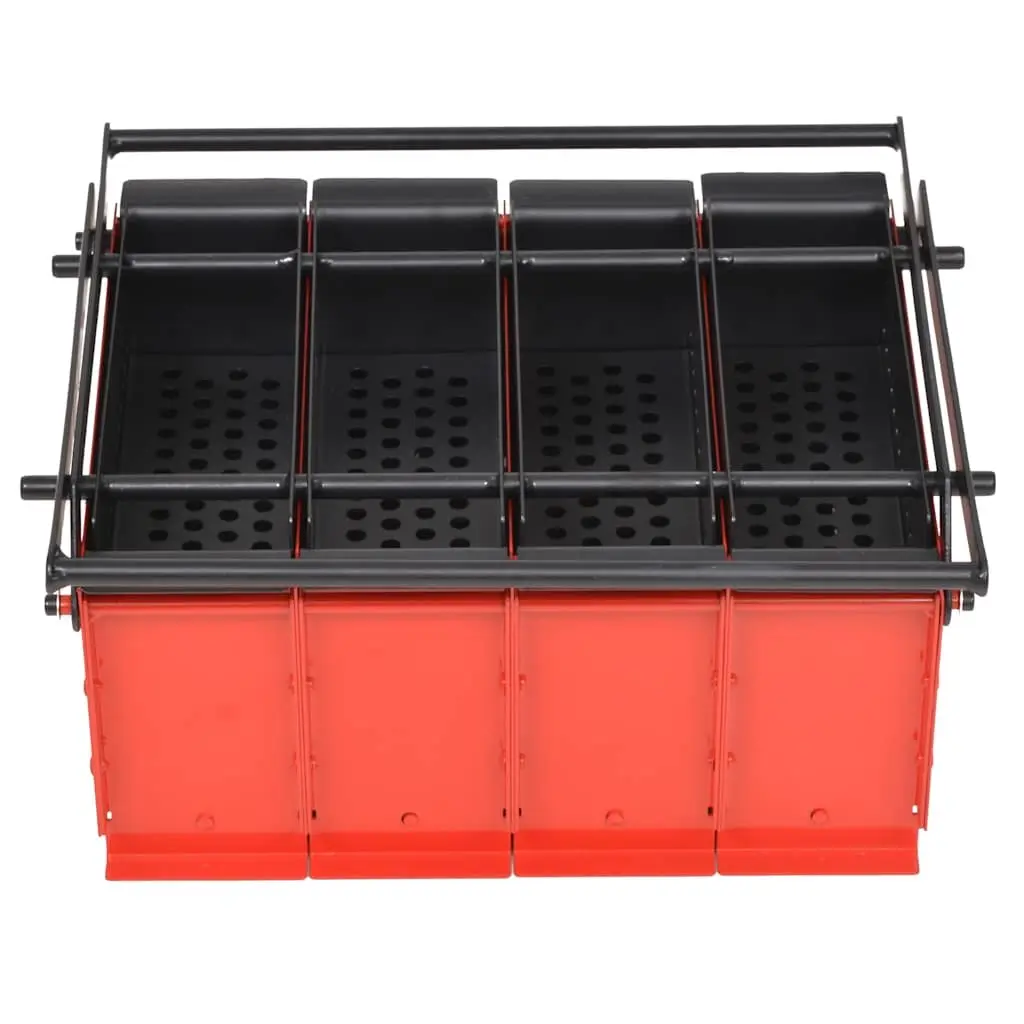 Paper Log Briquette Maker Red Steel Frame Manual Press Durable Tool