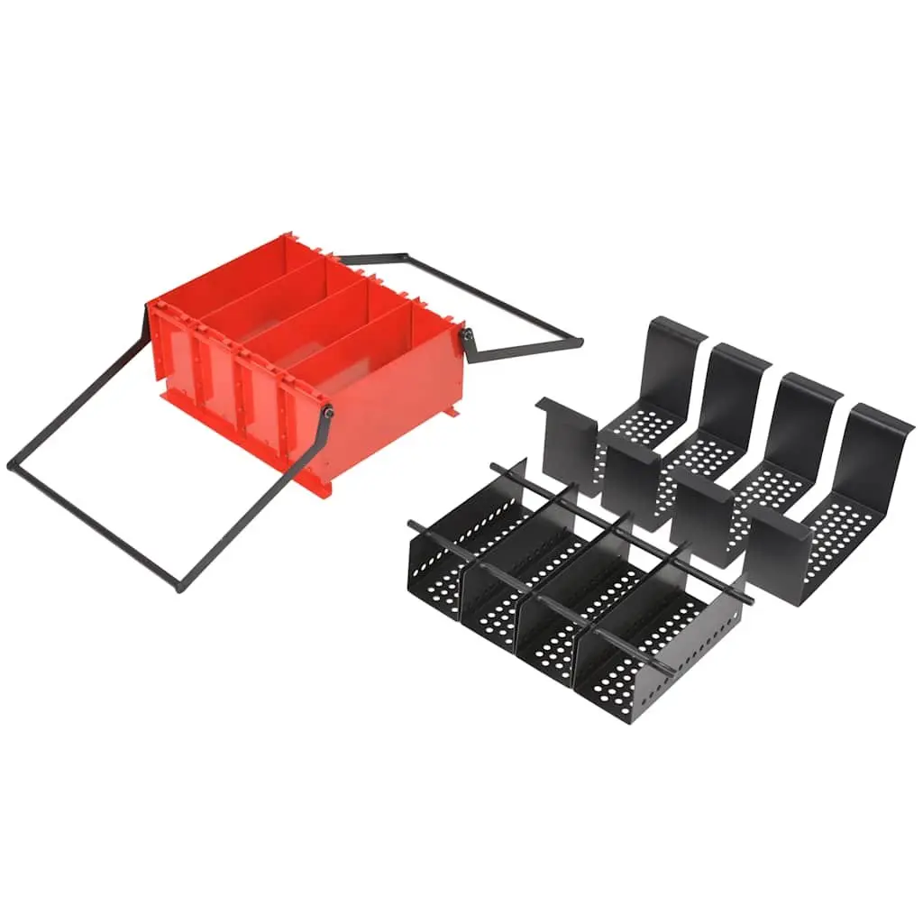 Paper Log Briquette Maker Red Steel Frame Manual Press Durable Tool