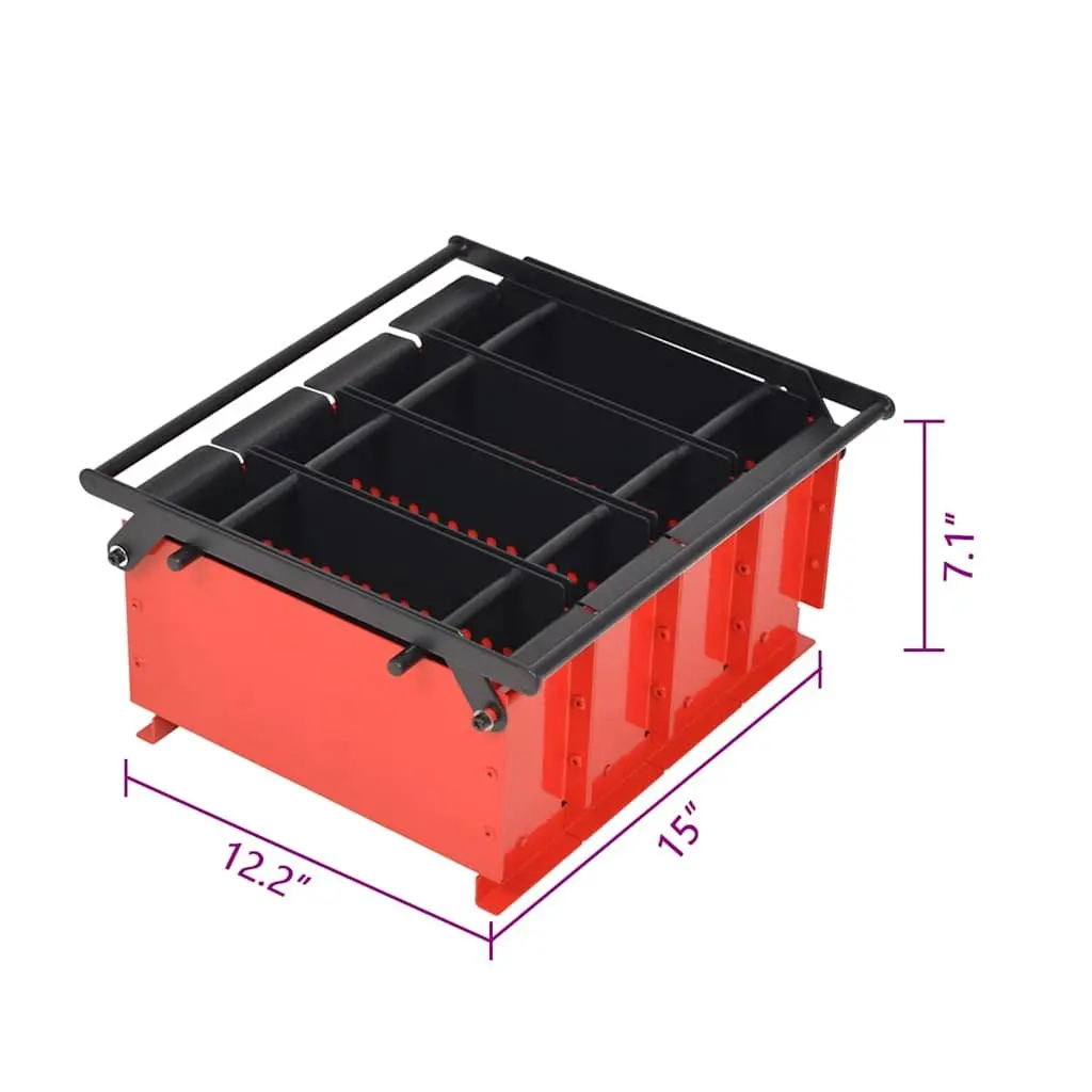 Paper Log Briquette Maker Red Steel Frame Manual Press Durable Tool