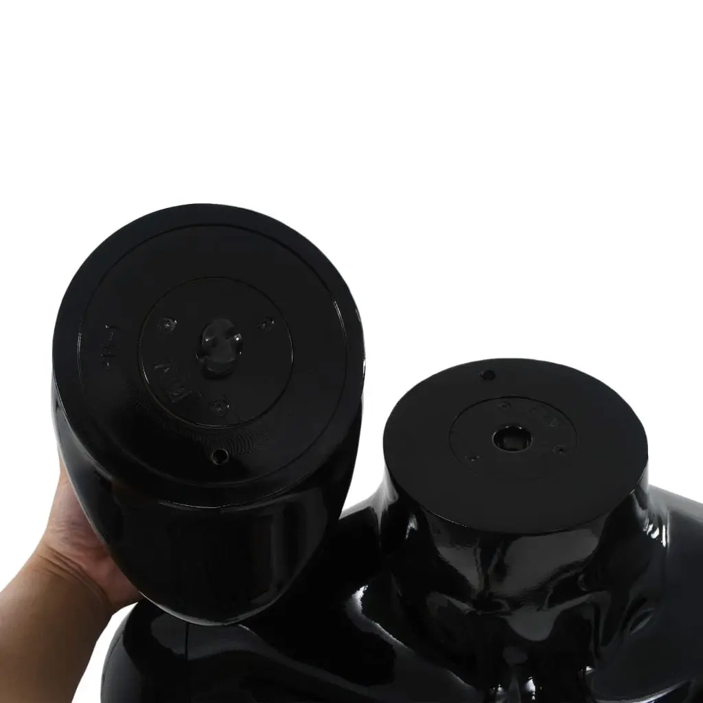 Full Body Female Mannequin Glossy Black 175cm 5-Part Construction with Glass Base and Aluminium Stand