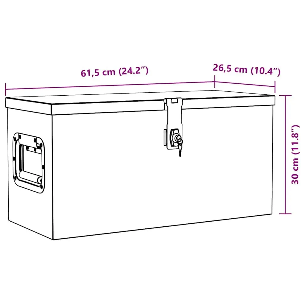 Aluminium Tool Box Silver 61.5x26.5x30cm Locking Carrying Case